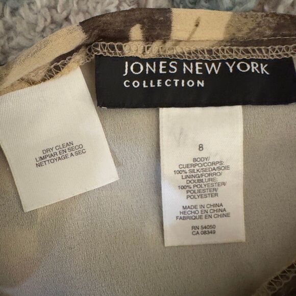 Vintage Jones New York Silk Pleated Floral A-Line Skirt 8 - Picture 4 of 5